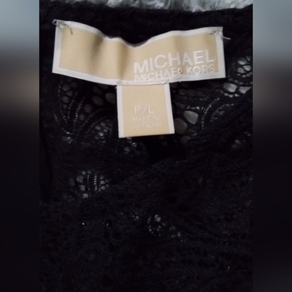 Michael Kors Animal Print Ruffled Blouse in Black and Gray - Picture 3 of 3